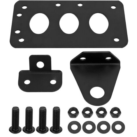 Jeffergarden Kit universel de support de feu stop pour moto, étiquette de montage latéral, support de plaque d'immatriculation de remplacement pour Fatboy Iron 883 noir