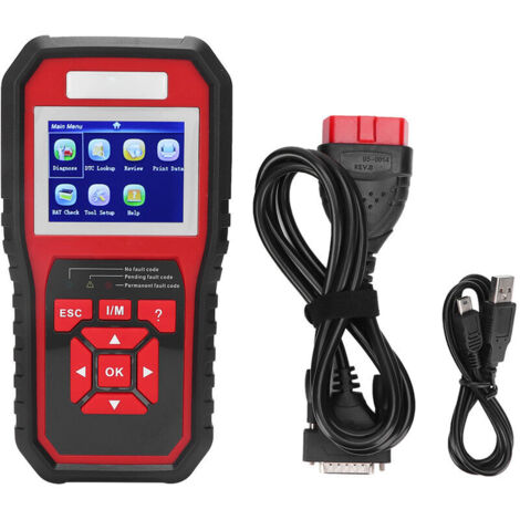 Jeffergarden KW850 OBD2 EOBD Scanner Lecteur de Code Voiture Testeur Outil de Diagnostic Instrument (Noir Rouge)