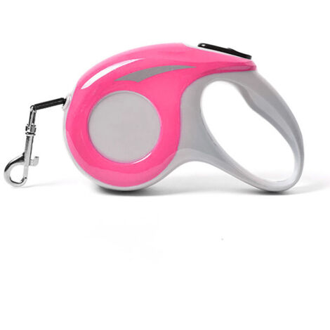 Jeffergarden ‌Laisse Chien Rétractable en Nylon 3M‌ – Système Anti-Enchevêtrement, Bouton de Verrouillage Unique (Couleur Rose Rouge)