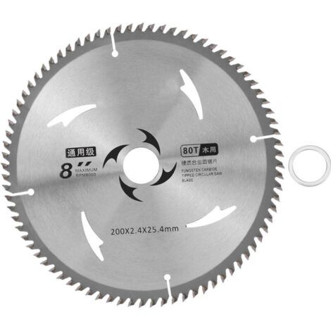 Jeffergarden Lame de scie circulaire en carbure pour bois, panneaux de particules et contreplaqué, disque de coupe pour le travail du bois, 8 pouces, 80 dents