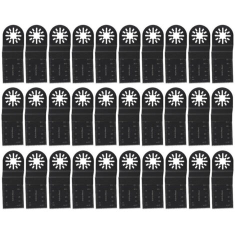 Jeffergarden Lames de scie oscillantes noires en acier à haute teneur en carbone, résistantes à l'usure, lot de 30, pour la coupe du bois et des métaux tendres.