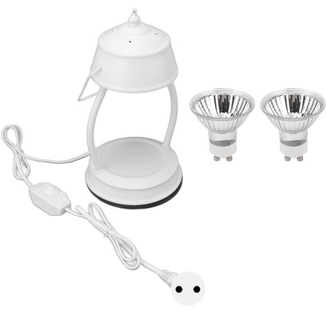 Jeffergarden Lampe chauffe-bougie avec ampoules GU10, lanterne chauffante réglable pour la décoration de la maison, cadeau, prise ue 110-220V
