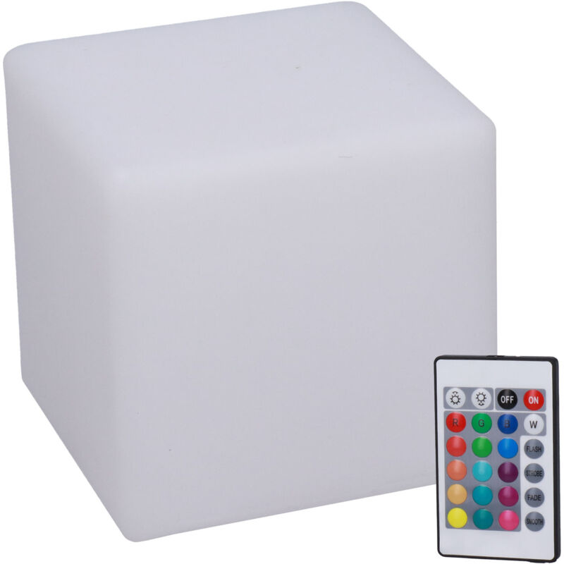 Jeffergarden – Lampe cube LED RGBW avec télécommande – 16 couleurs réglables – 4 modes d'éclairage – Matériau PE durable – Flux lumineux 360 lm