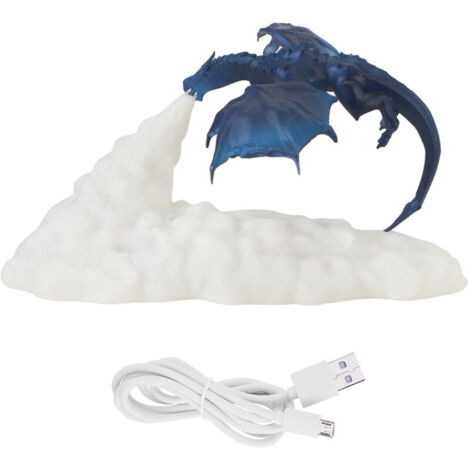 Jeffergarden Lampe de chevet en forme de Dragon de feu imprimée en 3D, Rechargeable par USB, pour la décoration de la maison, cadeau de nol