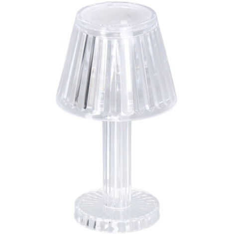 Jeffergarden Lampe de table en cristal diamant, forte transmission de la lumière, transparence, mini lampe de table en cristal, étanche, lampe de chevet de chambre à coucher, blanc chaud