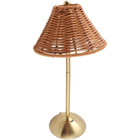 Jeffergarden Lampe de table sans fil en rotin bohème, rechargeable, à intensité variable, LED, pour la maison, les restaurants et les hôtels