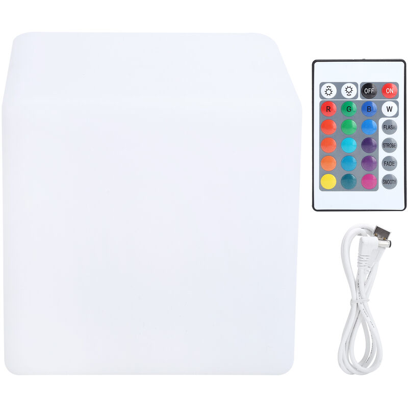 Jeffergarden Lampe LED RGBW Cubes étanche, USB, 16 couleurs changeantes, lampe de bureau pour Bar KTV 10x10x10cm