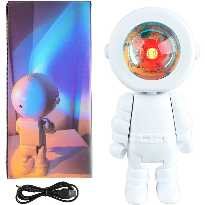 Jeffergarden - Lampe robot astronaute romantique, projecteur de lumière led pour chambre à coucher, diffusion en direct, décoration de salle de fête,