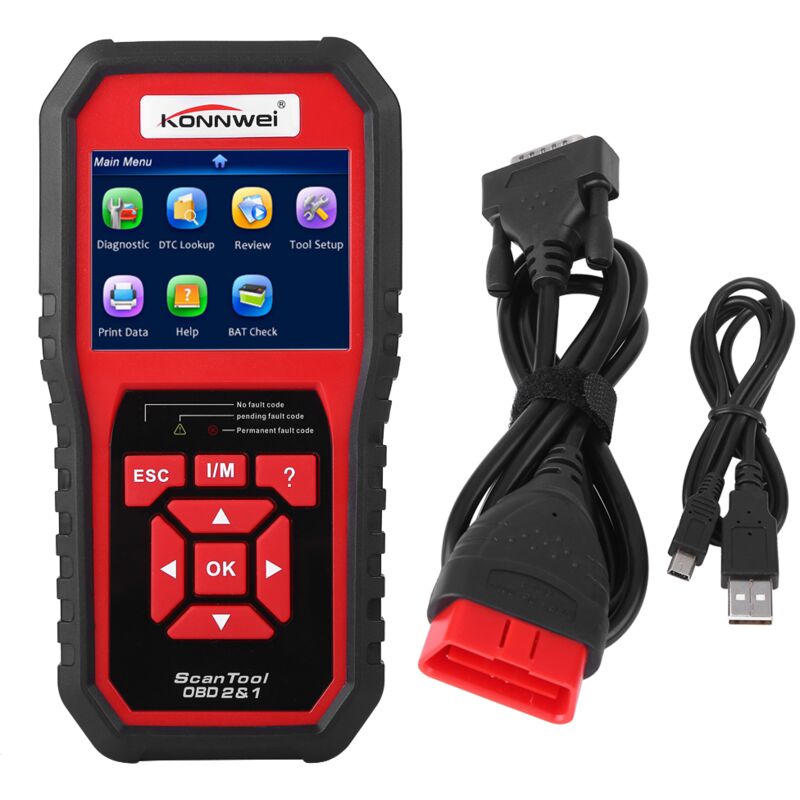 Jeffergarden - Lecteur de code d'erreur d'outil de scanner de diagnostic de voiture de KW850 obdii OBD2 eobd