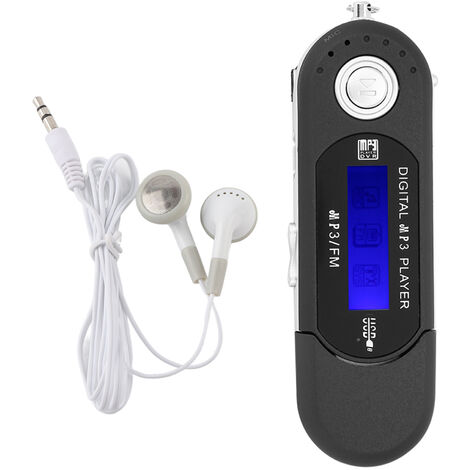 Jeffergarden Lecteur USB de musique MP3 portable avec écran LCD Radio FM Carte mémoire vocale Noir
