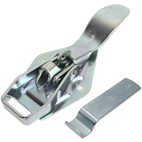Jeffergarden Loquet de porte de levage de remorque en fer galvanisé, serrure de remorque robuste avec plaque de montage pour caravane RV