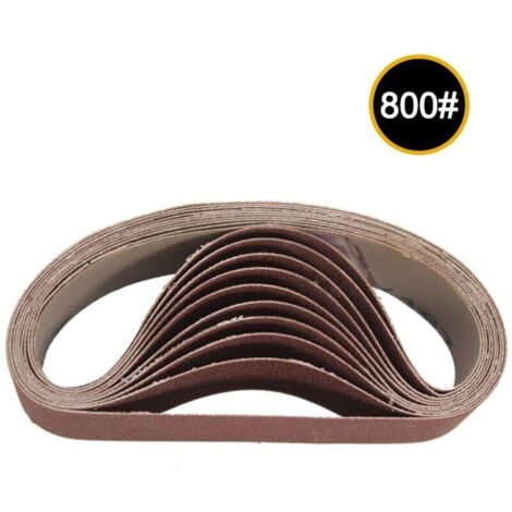 Jeffergarden Lot de 10 bandes abrasives 30 x 330 mm, grain 800, pour ponceuses rotatives