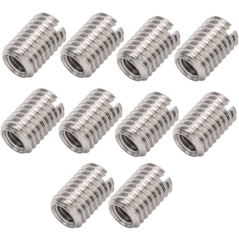 Jeffergarden Lot de 10 écrous de réparation de filetage en acier inoxydable, accessoires de fixation M5 x 0,8 mm, M8 x 1,25 mm, 12 mm