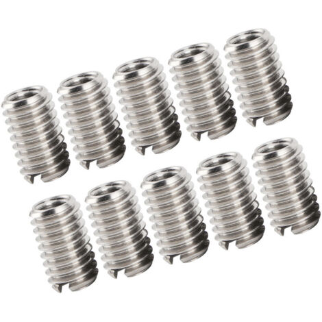 Jeffergarden Lot de 10 inserts de réparation de filetage femelle M4x0,7 mâle M6x1,0, écrou réducteur en acier inoxydable 303 pour ordinateurs, lampes, moules et équipements mécaniques