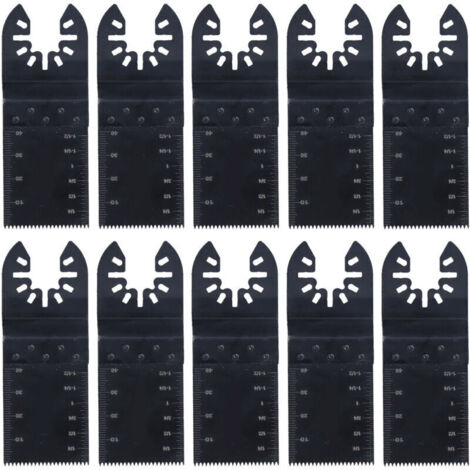 Jeffergarden Lot de 10 lames de scie oscillante à dégagement rapide en acier rapide pour outils électriques à usage général 34 mm