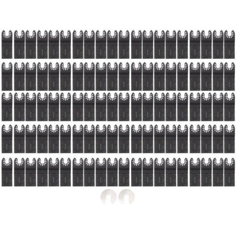 Jeffergarden Lot de 100 lames de scie oscillantes, largeur de dent 34 mm, professionnelles, usage général, en acier à haute teneur en carbone, pour le bois