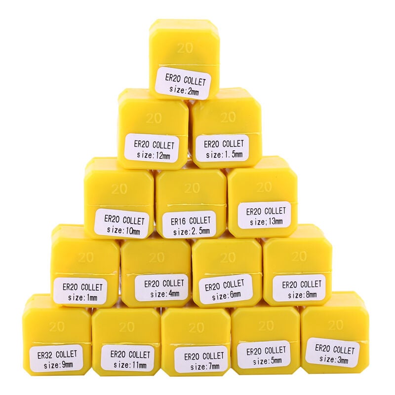 Jeffergarden,Jeu de 15 pinces à ressort ER20 pour machine de gravure CNC et outil de tour de fraisage 1‑13 mm