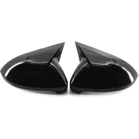 Jeffergarden Lot de 2 coques de rétroviseur de rechange pour Volkswagen 7 7.5 MK7 GTI R 14-19,Noir brillant