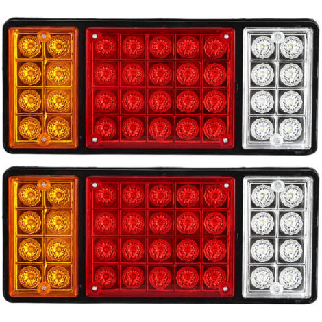 Jeffergarden Lot de 2 feux arrière à 36 LED, 3 couleurs, ultra-lumineux et étanches, pour camion ou remorque