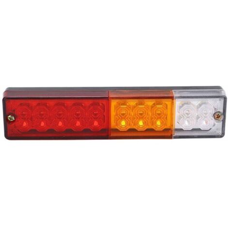 Jeffergarden Lot de 2 feux arrière à LED, clignotants, feux de recul, pour camion, remorque, caravane, 12 V