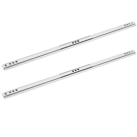 Jeffergarden Lot de 2 pièces en tle d'acier laminée à froid pour tiroir à roulement à billes, rail coulissant, quincaillerie d'armoire, 400 x 17 mm