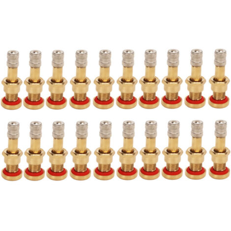 Jeffergarden Lot de 20 valves de pneu tubeless pour camions, bus et fourgonnettes, en métal haute dureté et résistant aux rayures, pour trou de 9,7 mm