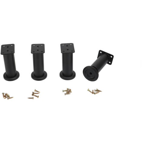 Jeffergarden Lot de 4 pieds de meubles en métal réglables pour étagères de cuisine, canapé, table, chaise, bureau, armoire, 12 à 18 cm / 4,7 à 7,1 pouces