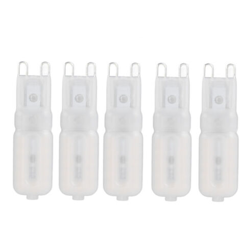 Jeffergarden Lot de 5 ampoules LED G9 à luminosité variable, 22 LED blanches, pour éclairage paysager, 220 V CA.