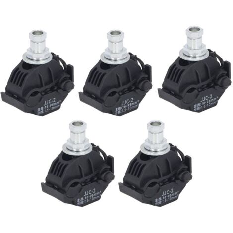 Jeffergarden Lot de 5 connecteurs à perforation d'isolant 1 kV, pince anti-dénudation, répartiteur de câble haute/basse tension JJC 2