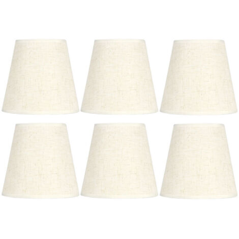 Jeffergarden Lot de 6 abat-jour en tissu style nordique épuré, pour lustre mural E14.