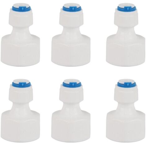 Jeffergarden Lot de 6 raccords rapides à enclenchement femelle 1/4" (diamètre extérieur) vers 1/2" (filetage femelle) pour filtre à eau par osmose inverse