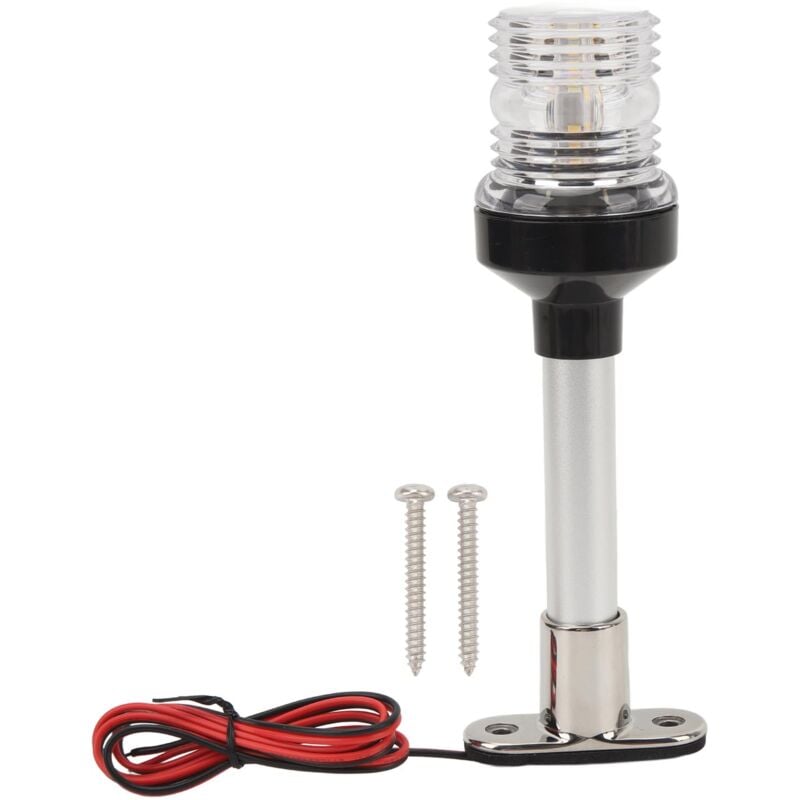 Jeffergarden - Lumière de poupe de bateau de 8 pouces IP66 étanche à une visibilité de plus de 2 nm Base en acier inoxydable lumière d'ancre de