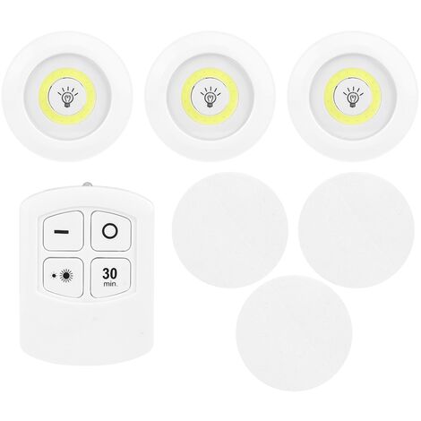 Jeffergarden Lumière LED sous-meuble avec télécommande, veilleuse COB à intensité variable pour cuisine, garde-robe et placard