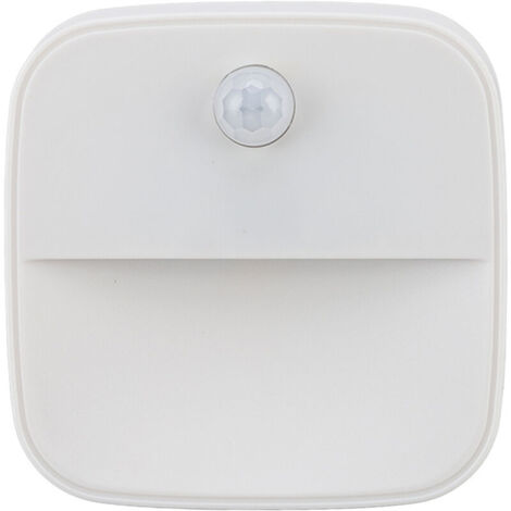 Jeffergarden - Luz nocturna con sensor de movimiento de 0,2 W, luz nocturna blanca cálida ABS, lámpara con sensor corporal enchufable para pasillo, enchufe UE 100-240 V