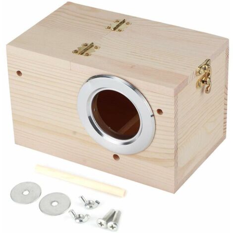 Jeffergarden Maison d'oiseaux en bois 12x12x19.5cm, boîte d'incubation d'animaux domestiques, accessoires de décoration de jardin extérieur
