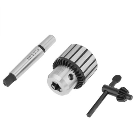 Jeffergarden Mandrin de perçage à clé MT2-B16, capacité de 1 à 13 mm, en acier au carbure, pour mini-tours