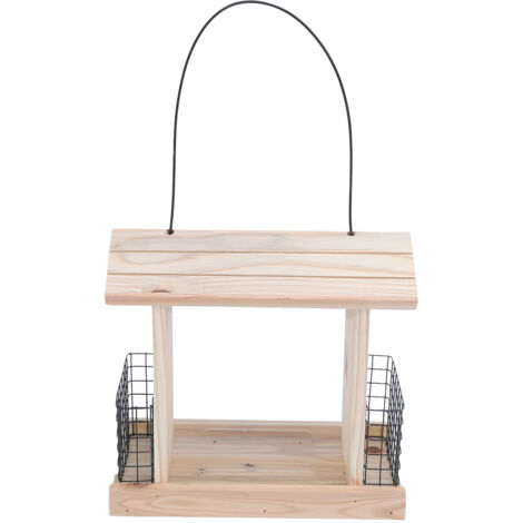 Jeffergarden Mangeoire à oiseaux suspendue en plein air, maison en bois, outil d'alimentation pour oiseaux, décoration extérieure de jardin et de cour
