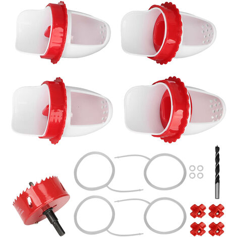 Jeffergarden Mangeoire à poulet étanche à la pluie Port d'alimentation de volaille Kit d'alimentation par gravité mangeoire à eau croisée pour seaux barils bacs bacs