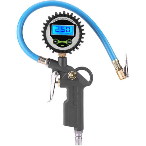 Jeffergarden Manomètre de pression des pneus compact, numérique professionnel, 0-220 psi, 0-16 bar, pour camions, vélos et motos