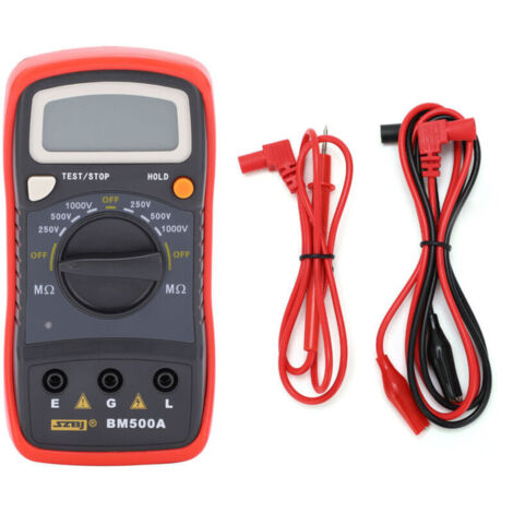 Jeffergarden Mégohmmètre numérique de résistance d'isolement LCD BM500A 1000 V