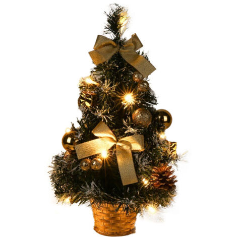 Jeffergarden Mini arbre de nol artificiel de table, 40cm, décoration de nol avec lumière LED, décoration pour le jour de nol