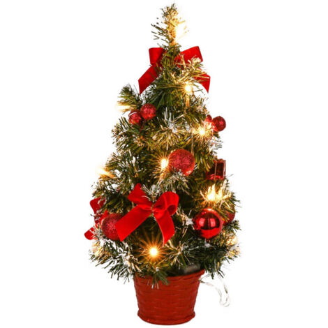 Jeffergarden Mini arbre de nol artificiel de table, 40cm, décoration de nol avec lumière LED, décoration pour le jour de nol
