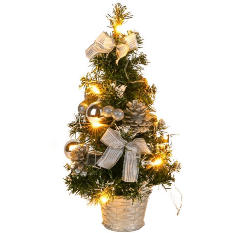 Jeffergarden Mini arbre de nol artificiel de table, 40cm, décoration de nol avec lumière LED, décoration pour le jour de nol