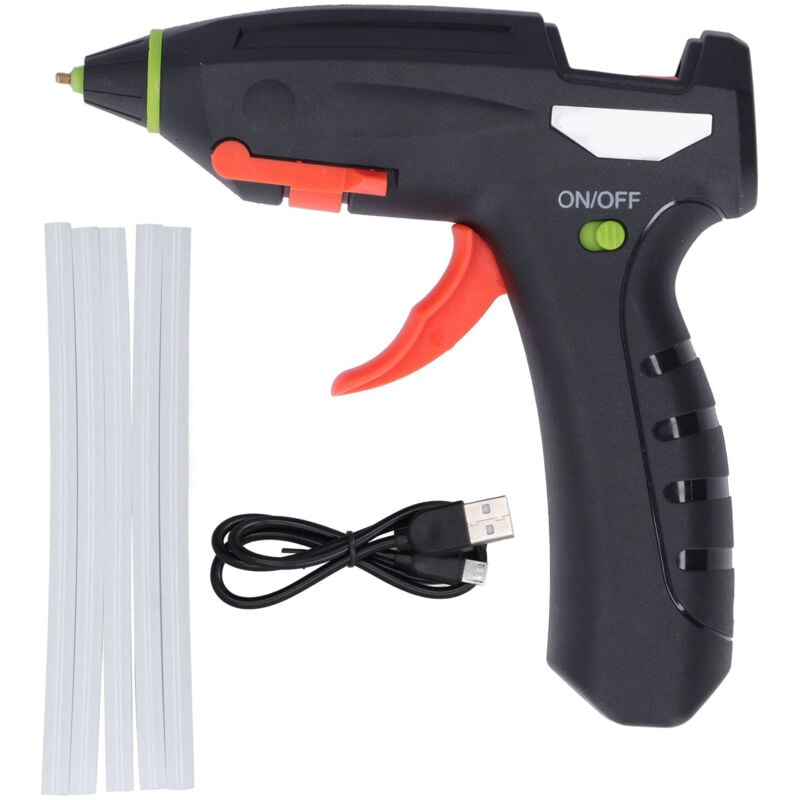 Jeffergarden Mini Cordless USB Rechargeable Hot Melt Glue Gun Set with 5 Glue Sticks, DIY Craft Tool, 3.7V