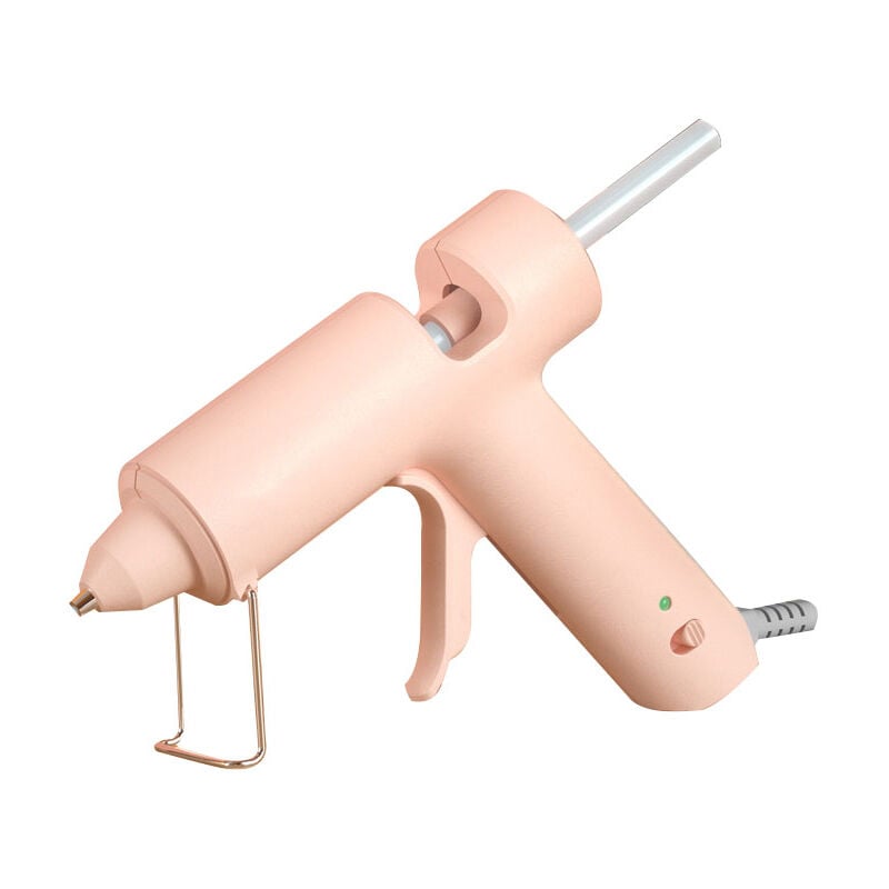 Jeffergarden - Mini hot melt glue dispenser diy handmade ergonomic fast melting tool with 10 glue sticks for kids Pink