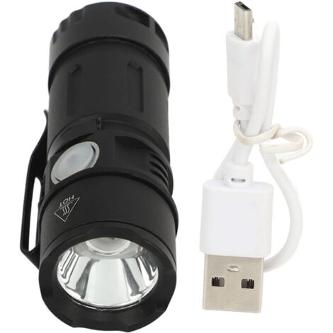 Jeffergarden Mini lampe torche 800 lm, petite lampe de poche EDC rechargeable par USB, porte-clés pour la recherche nocturne