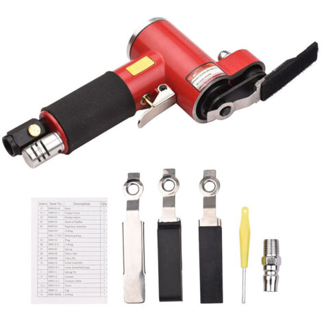 Jeffergarden Mini ponceuse pneumatique linéaire avec tampon de ponçage/caoutchouc/fer, polisseuse pneumatique portative orbitale aléatoire pour carrosserie, meubles, bois, métal
