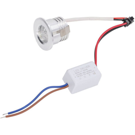 Jeffergarden Mini spot encastrable COB Dissipation thermique stable Spot encastrable au plafond LED 3W Corps de lampe argenté AC85-265V Lumière naturelle 4000K