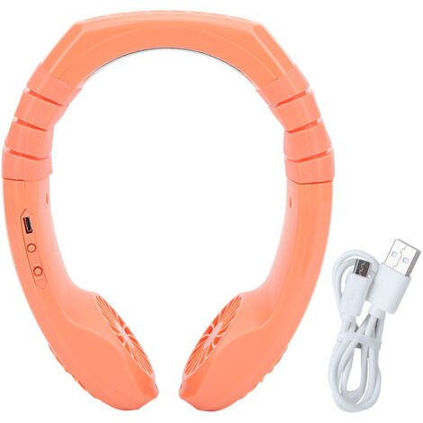 Jeffergarden Mini ventilateur de cou suspendu, refroidisseur d'air portable, chargement USB, style sport, refroidissement instantané, rouge