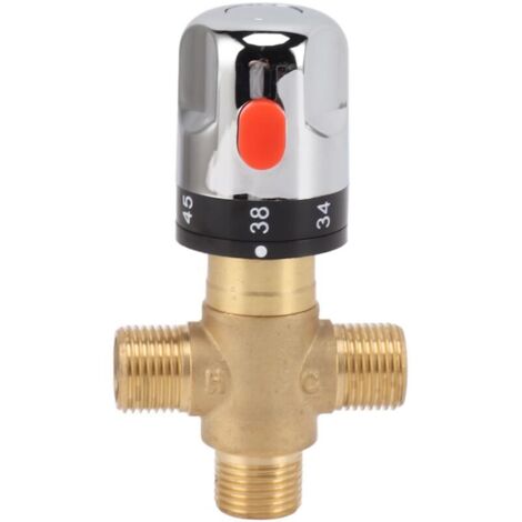 Jeffergarden Mitigeur thermostatique de douche en laiton, mitigeur de douche, vanne de contrle de la température de l'eau chaude et froide pour bassin de salle de bains